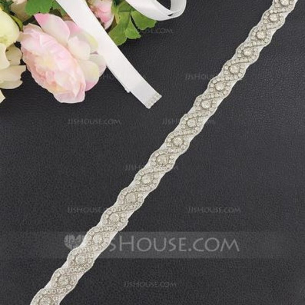 Beautiful Satin Sash With Rhinestones - Picture 2 of 2